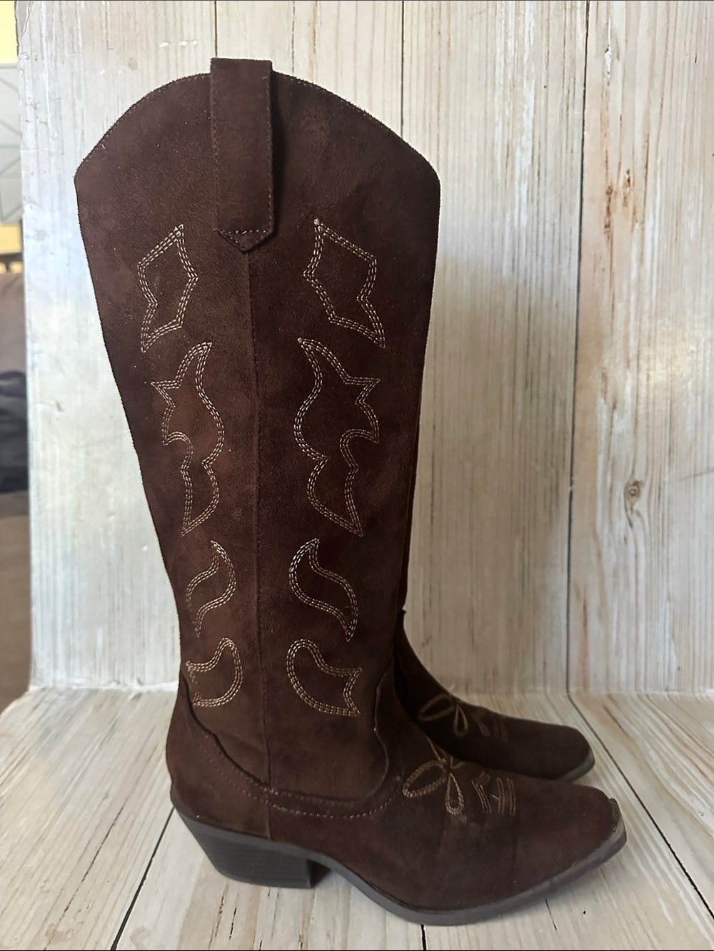 Women's Brown Suede Western Boots
